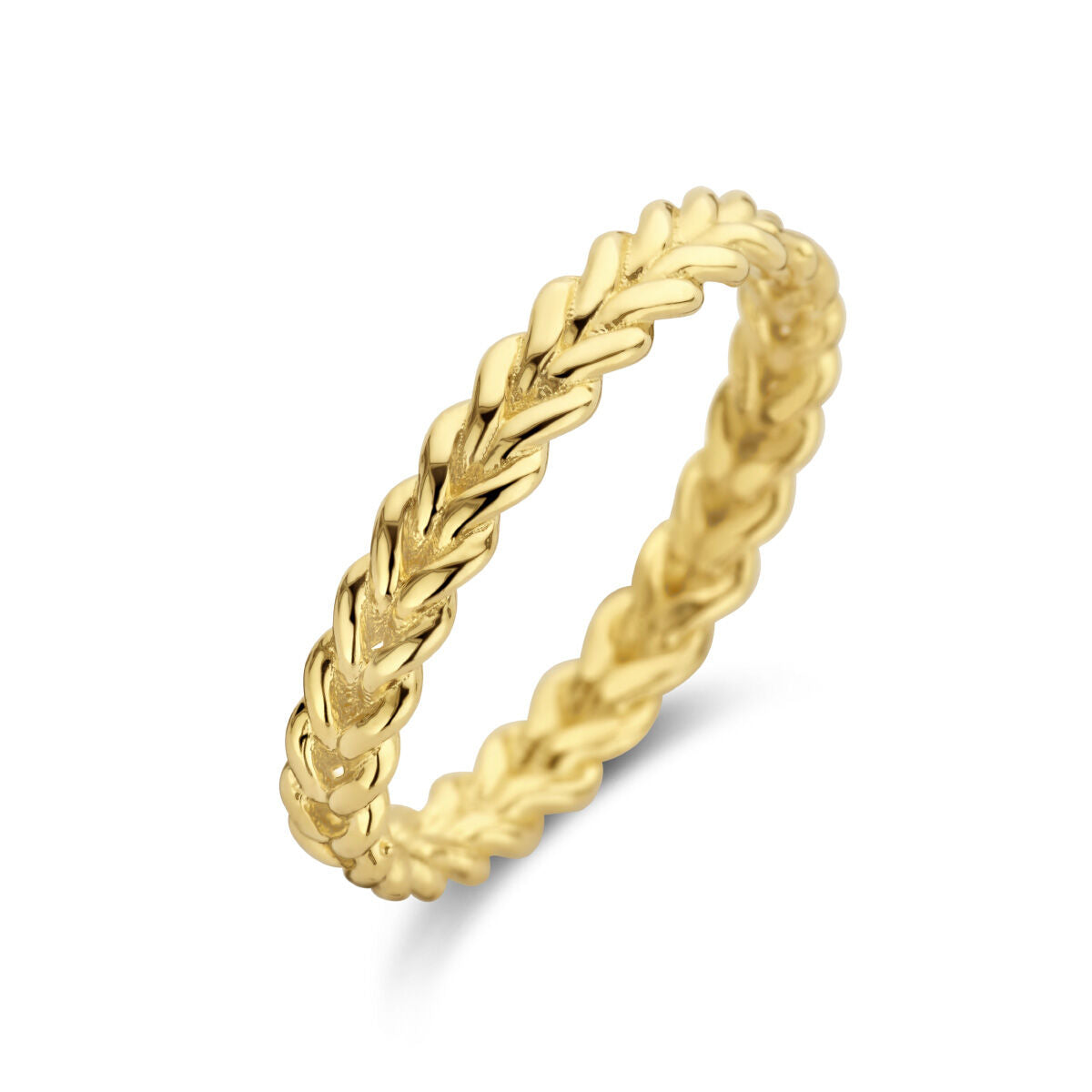 anello in oro giallo 14K con design intrecciato