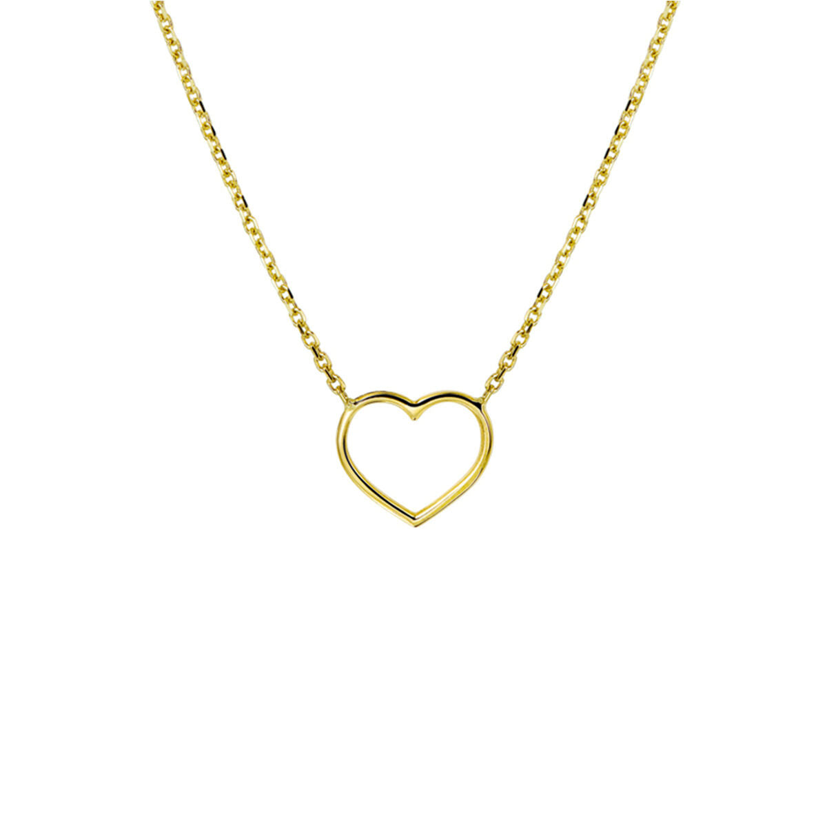 collier hart 42 + 2 cm 14K geelgoud