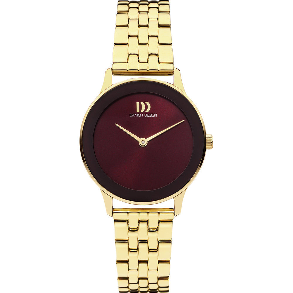 Danish design dames horloge bordeaux wijzerplaat - IV97Q1288