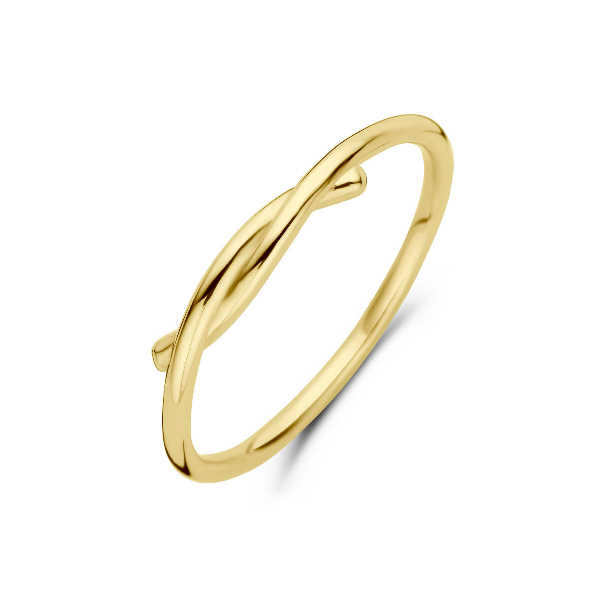 anello in oro giallo 14K con design intrecciato