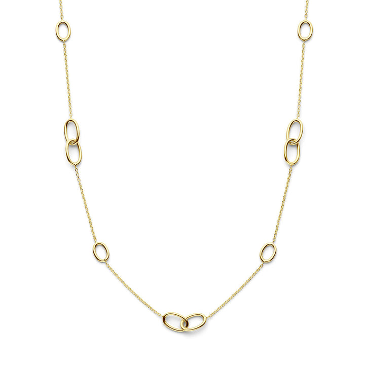 collier ovaaltjes 43 - 45 cm 14K geelgoud
