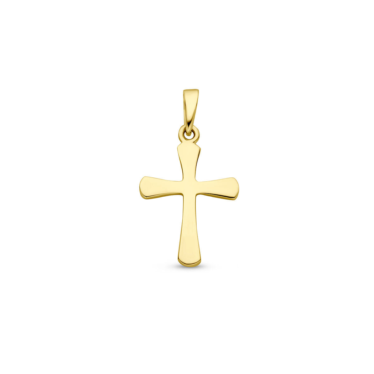 Ciondolo a forma di croce in oro giallo 14K, finitura lucida.