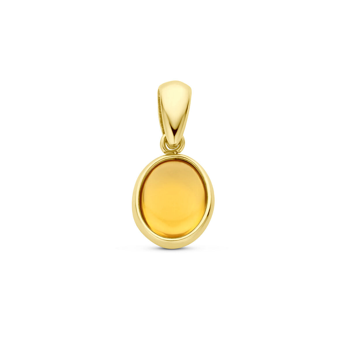 Ciondolo in oro giallo 14K con pietra di citrino ovale.