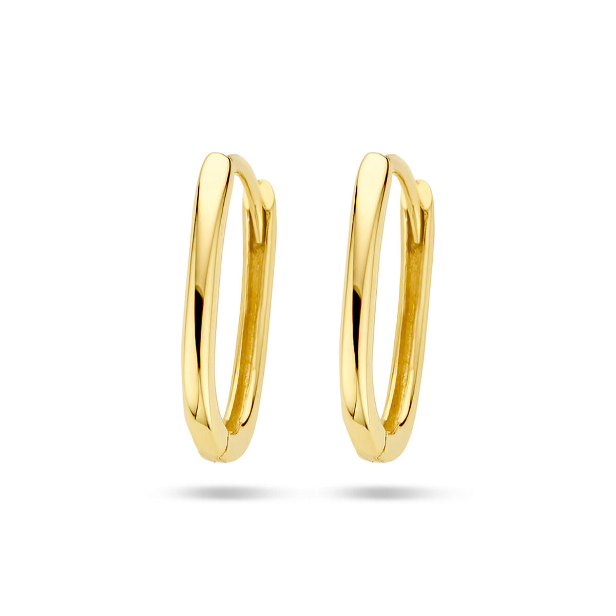 Orecchini alla creola in oro giallo 14K con design a clip.