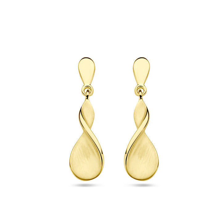 oorhangers poli/mat 14K geelgoud