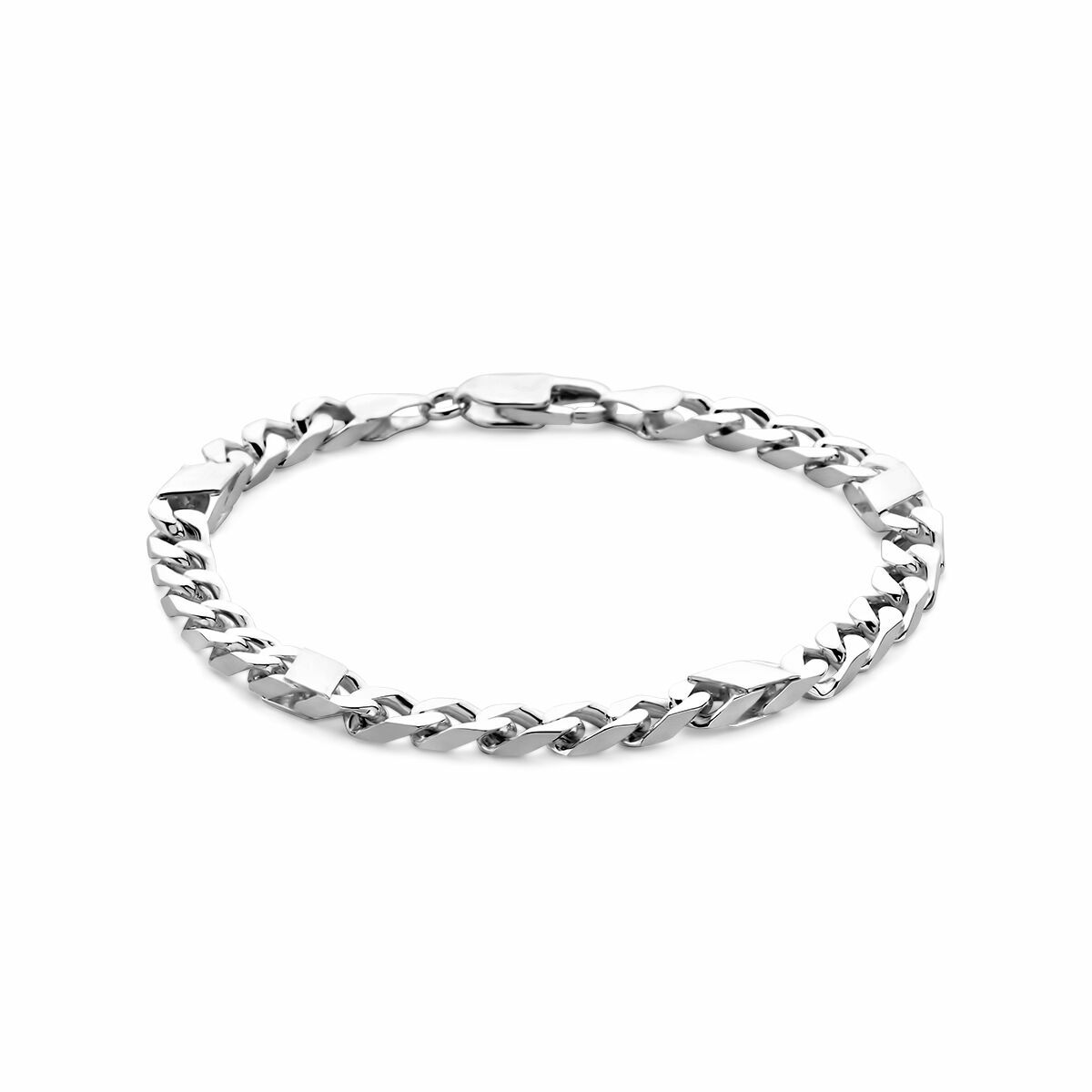 Bracciale da uomo in argento con maglia rolò e inserto di 5,8 mm.