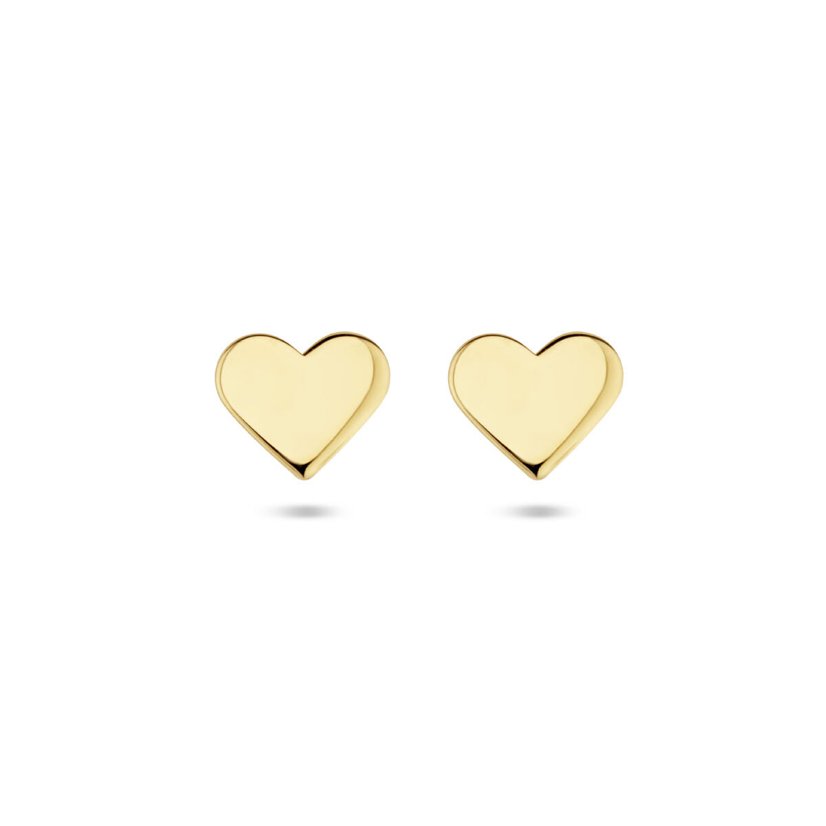 Orecchini a bottone cuore 14K oro giallo
