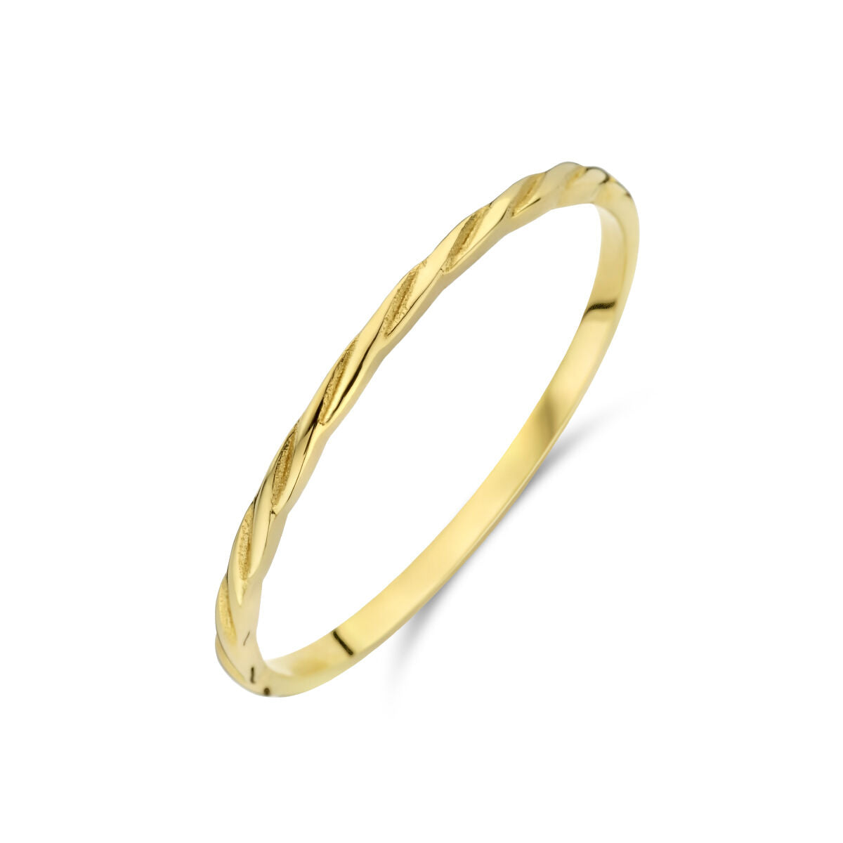 Anello in oro giallo 14K con design intrecciato.