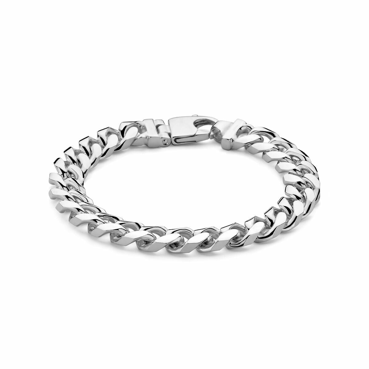 Bracciale in argento con maglia rolò di 10 mm.