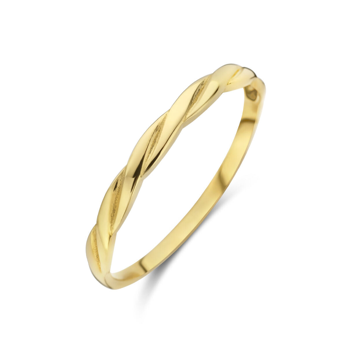 anello intrecciato in oro giallo 14K