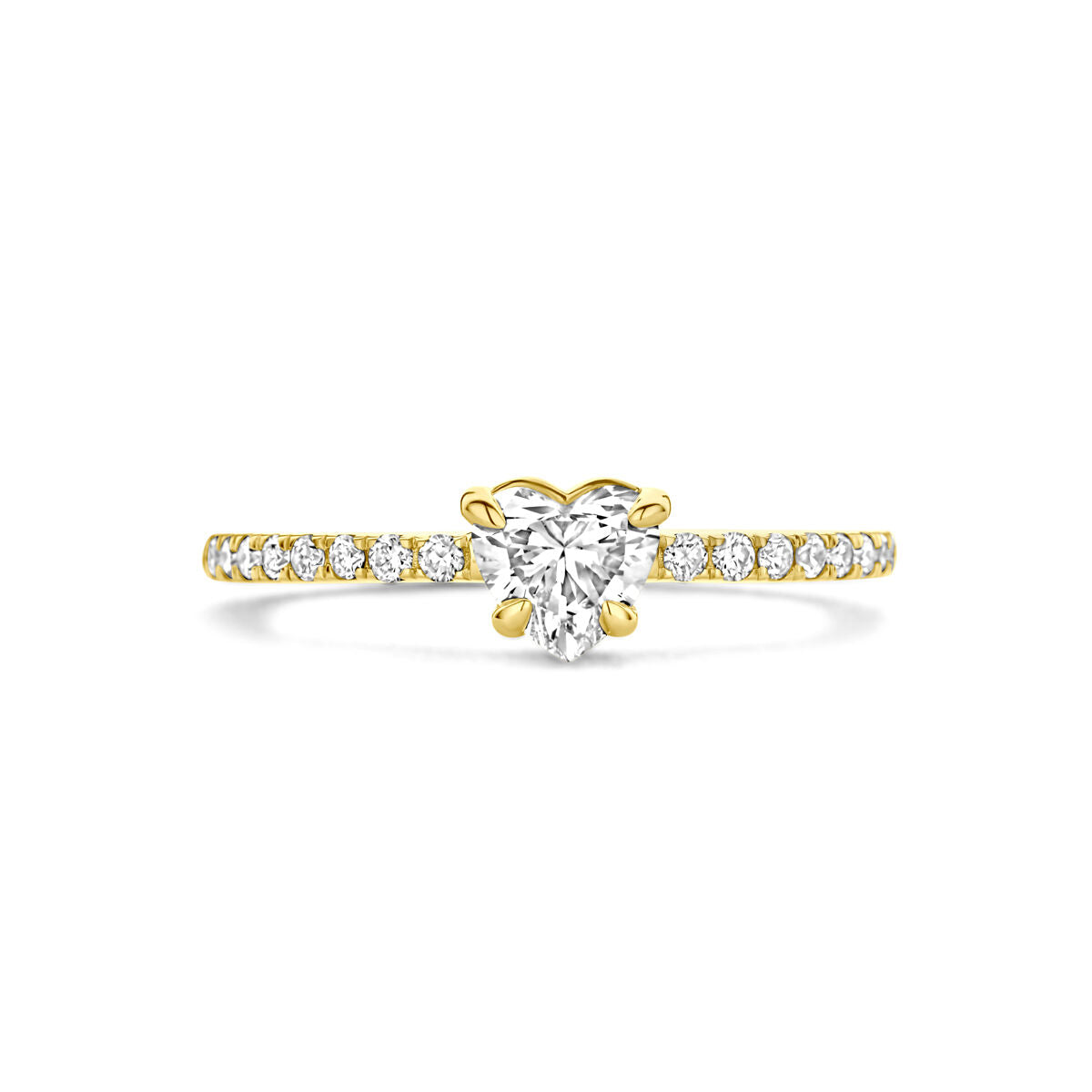 anello diamante lab grown 0.665ct h si 14K oro giallo