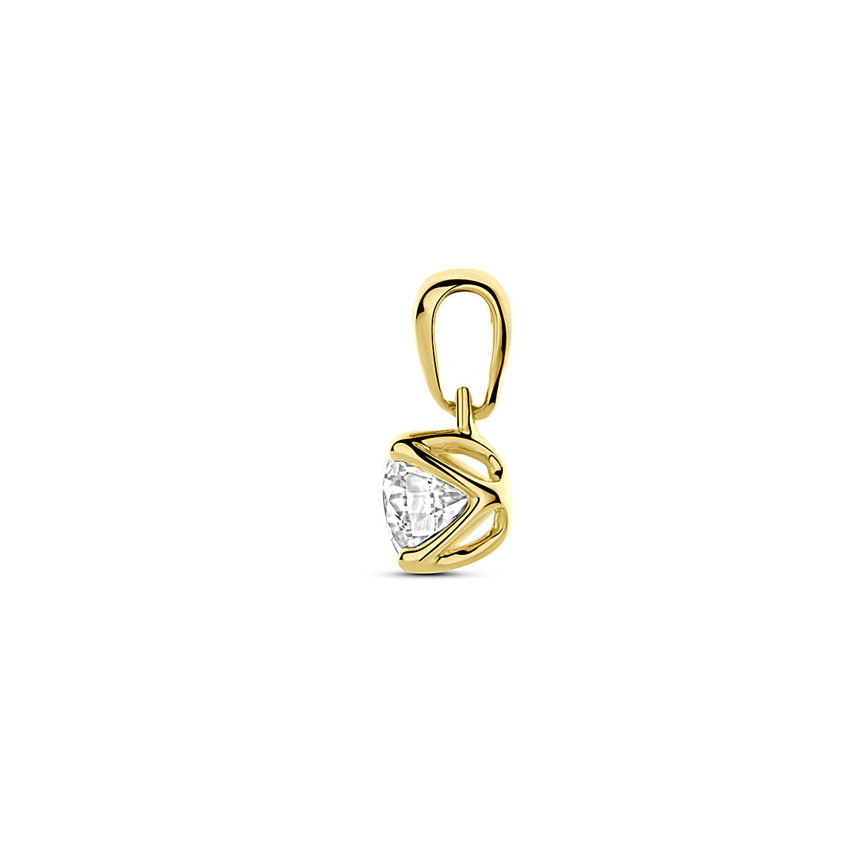 ciondolo diamante lab grown 0.50ct h si 10 mm 14K oro giallo