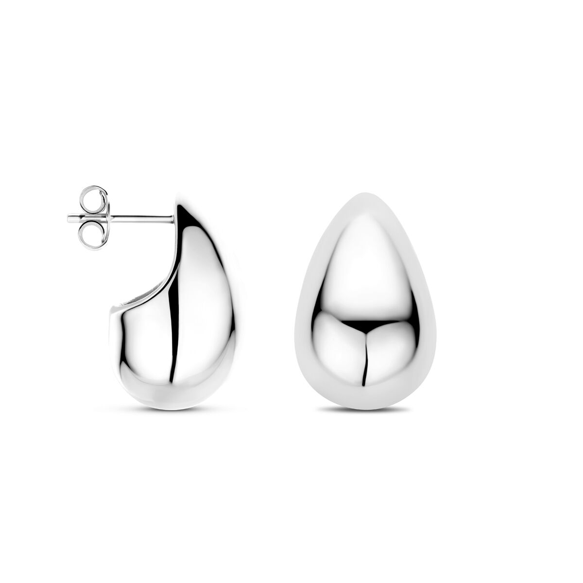 orecchini a lobo goccia 20 mm argento rodiato