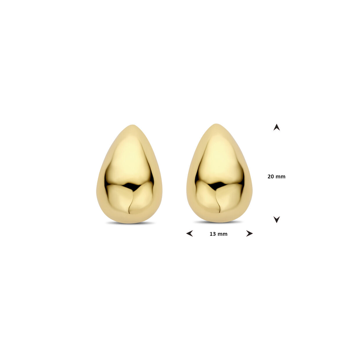 orecchini a lobo goccia 20 mm 1 micron argento dorato (giallo)