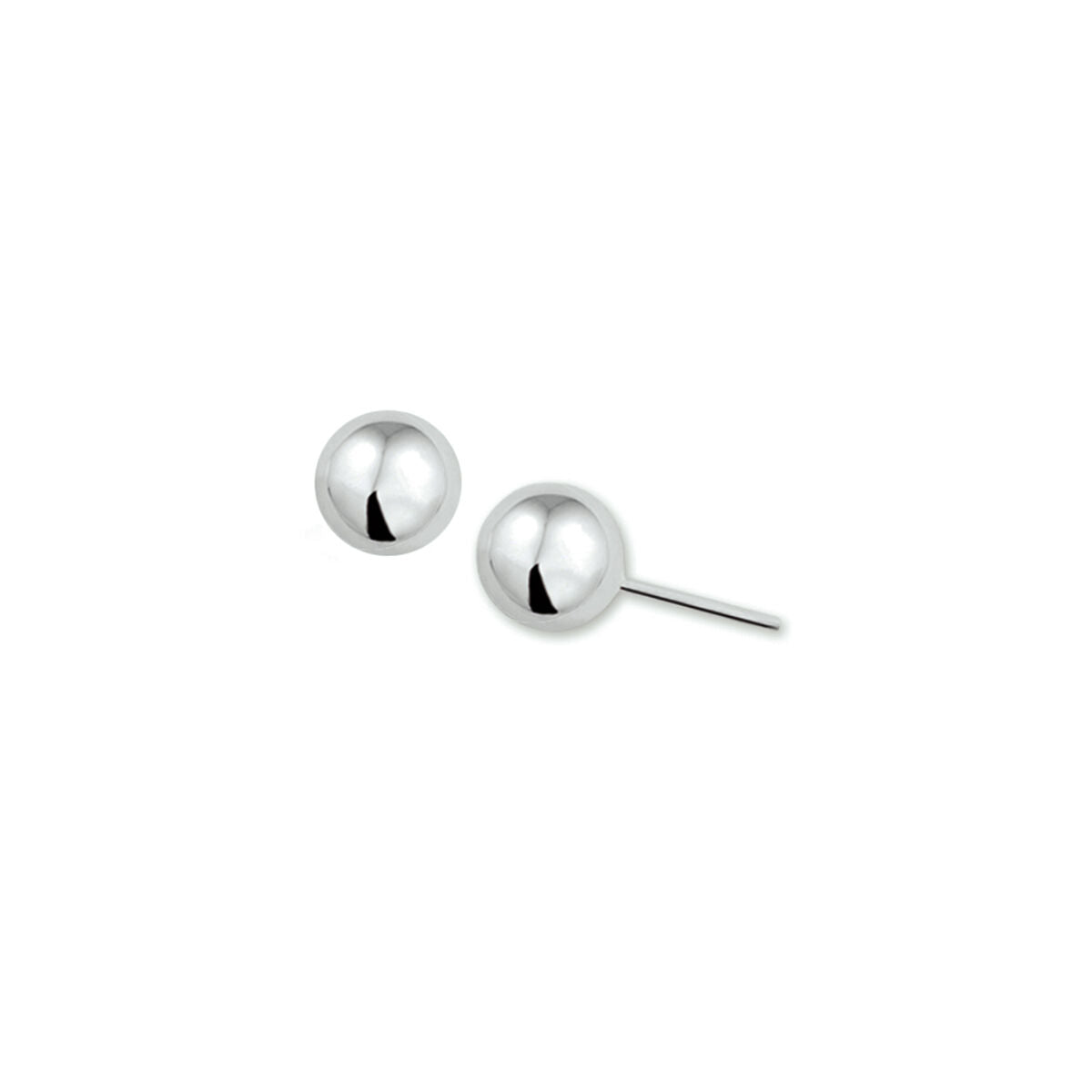 orecchini a bottone sfera argento rodiato