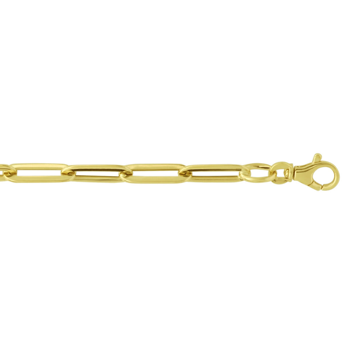 Bracciale in oro da donna paperclip tubo piatto 14K