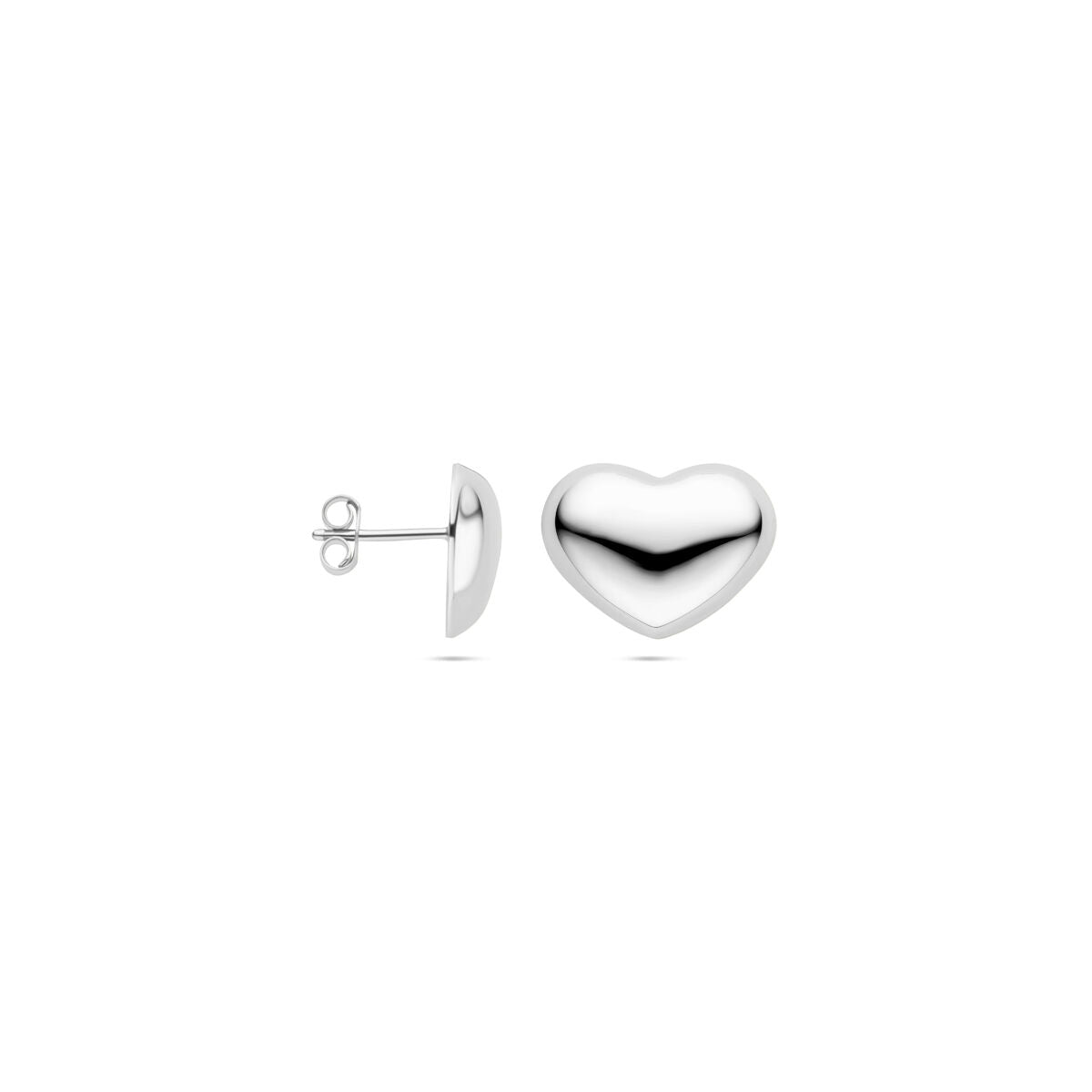 orecchini a perno cuore 13 mm argento rodiato