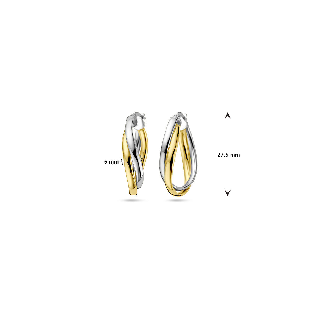 orecchini a cerchio 1 micron argento placcato oro (giallo/rodio)