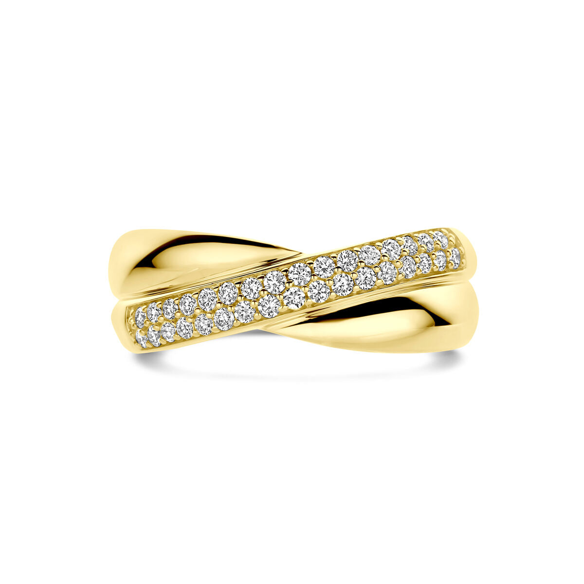 Anello da donna in oro giallo 14k con diamante lab grown da 0,30ct
