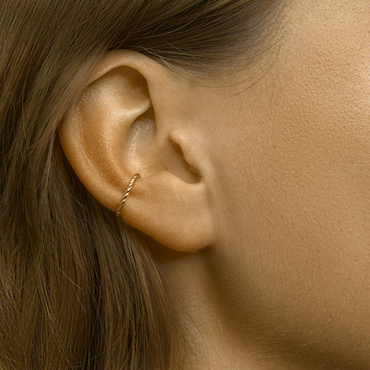 earcuff ritorto 1 micron argento placcato oro (giallo)