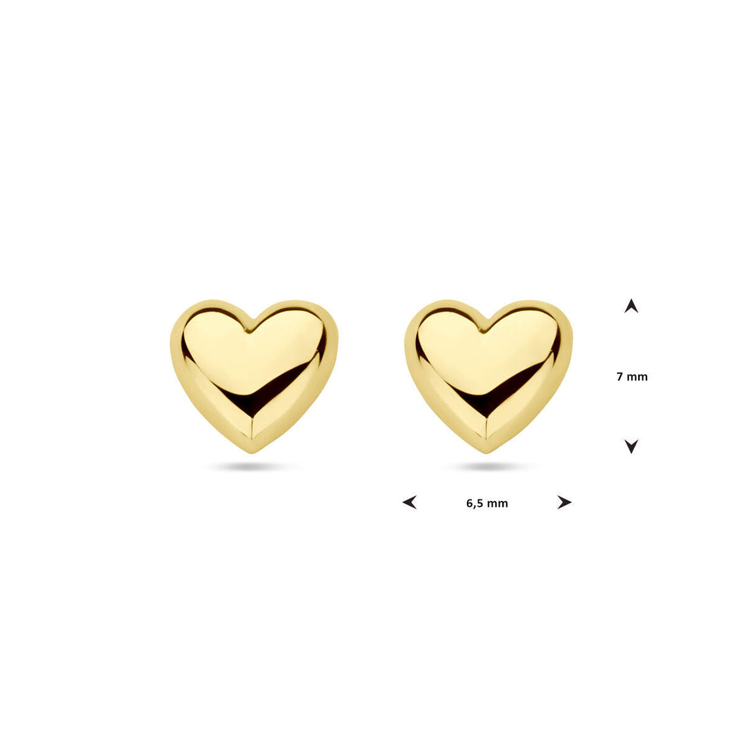 oorknoppen hart 14K geelgoud