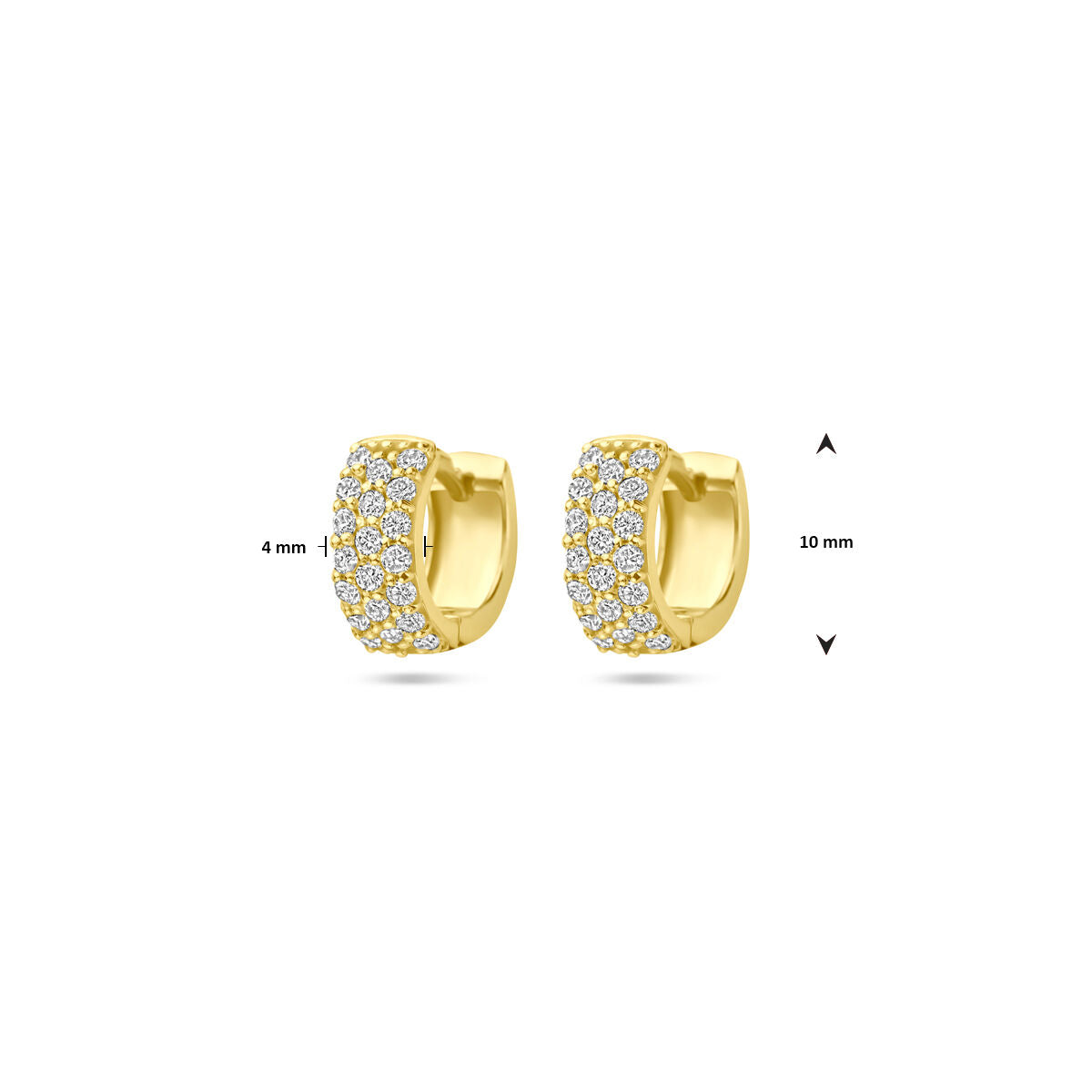 Orecchini a cerchio con diamante 0.40ct (2x 0.20ct) h si 10 mm oro giallo 14K