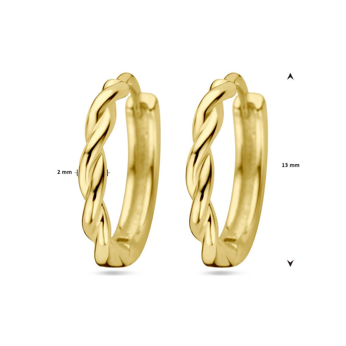 orecchini a clip tubo attorcigliato 1 micron argento placcato oro (giallo)