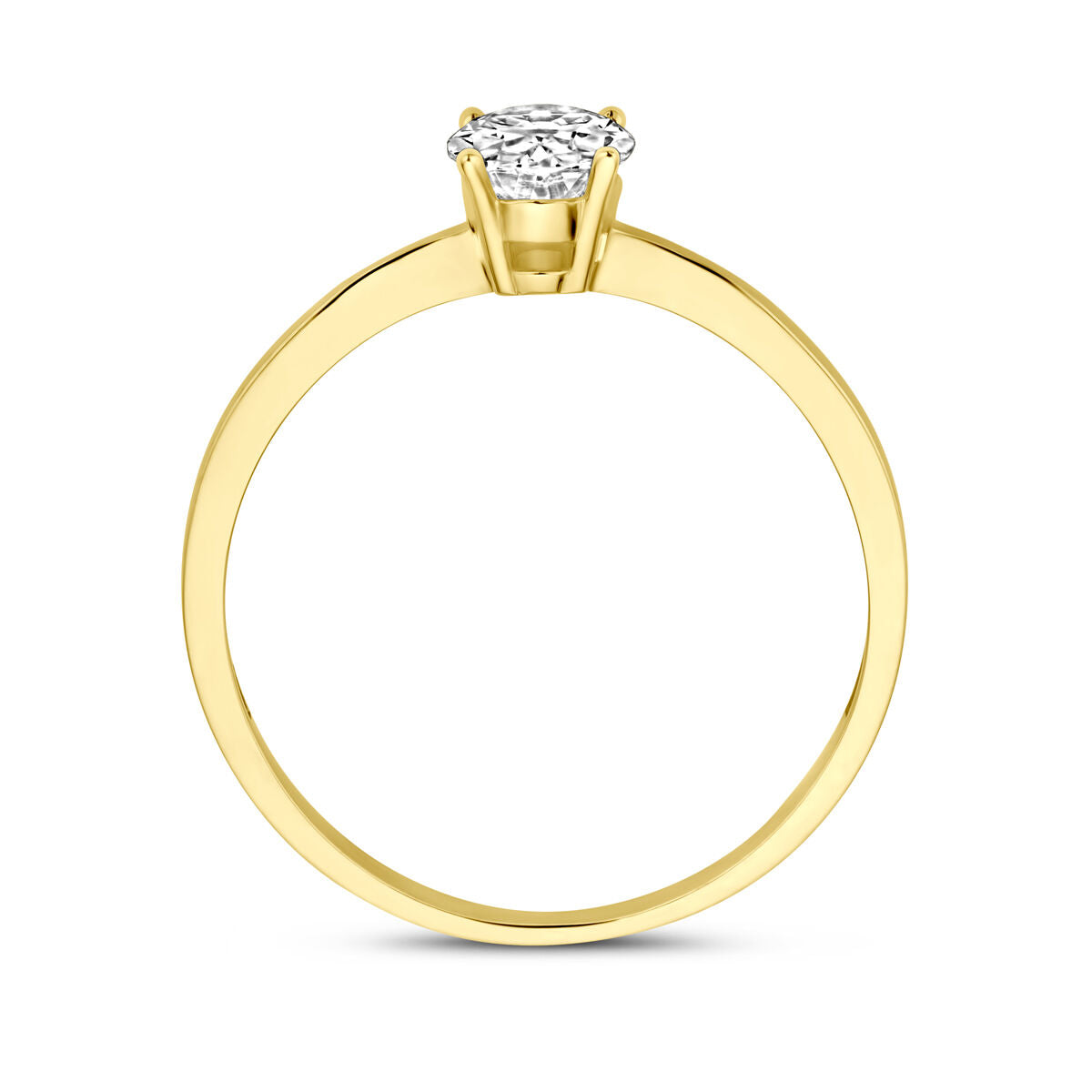 anello zirconia 14K oro giallo