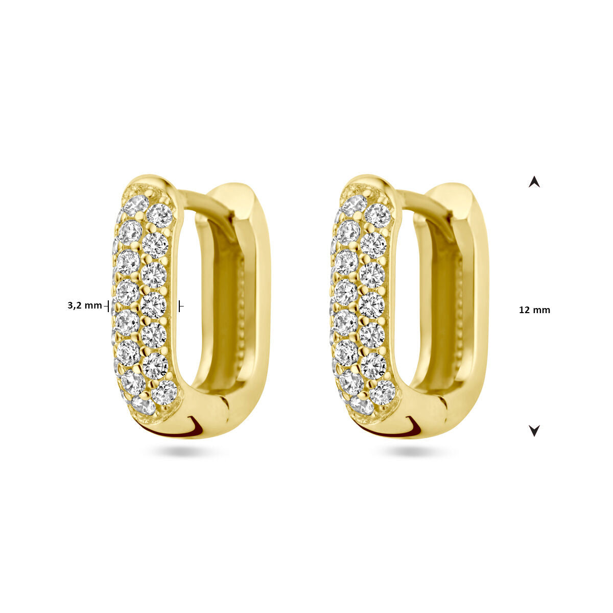 Orecchini a cerchio con diamante 0.36ct (2x 0.18ct) h si oro giallo 14K