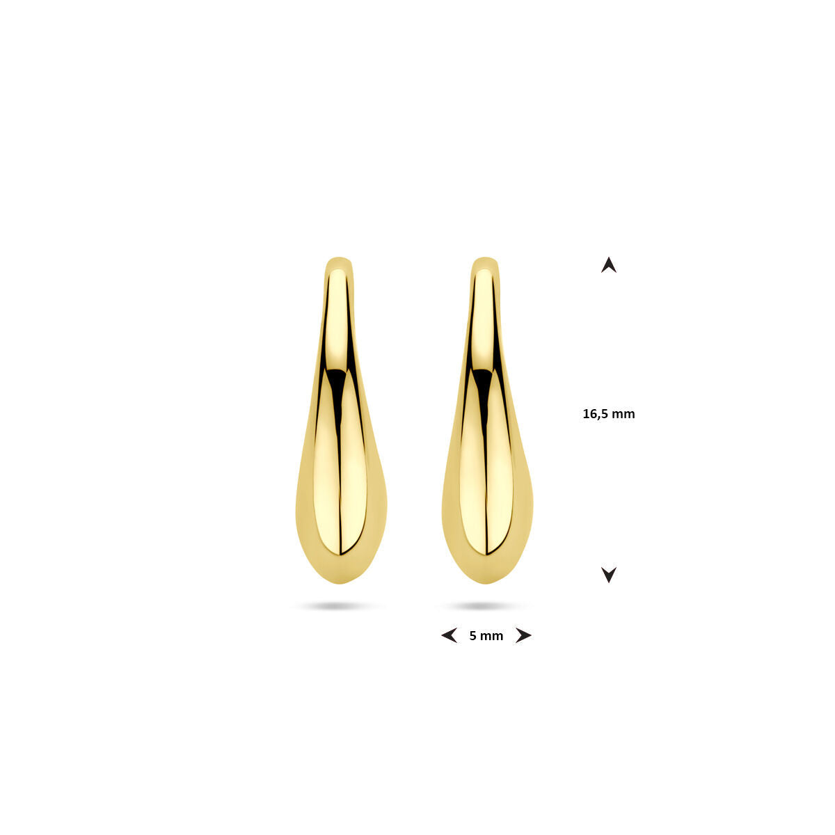orecchini pendenti a goccia gancio francese 16,5 mm oro giallo 14K