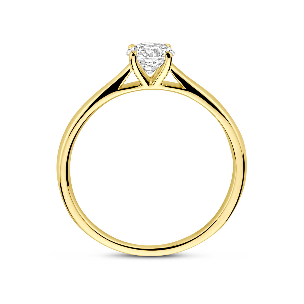 Anello da donna in 14k oro giallo con diamante lab grown da 0.50ct