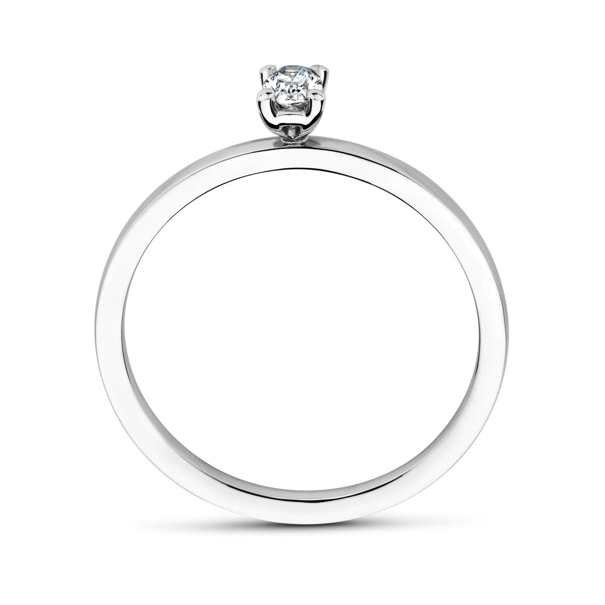 anello in platino con diamante 0.15ct g vsi platino