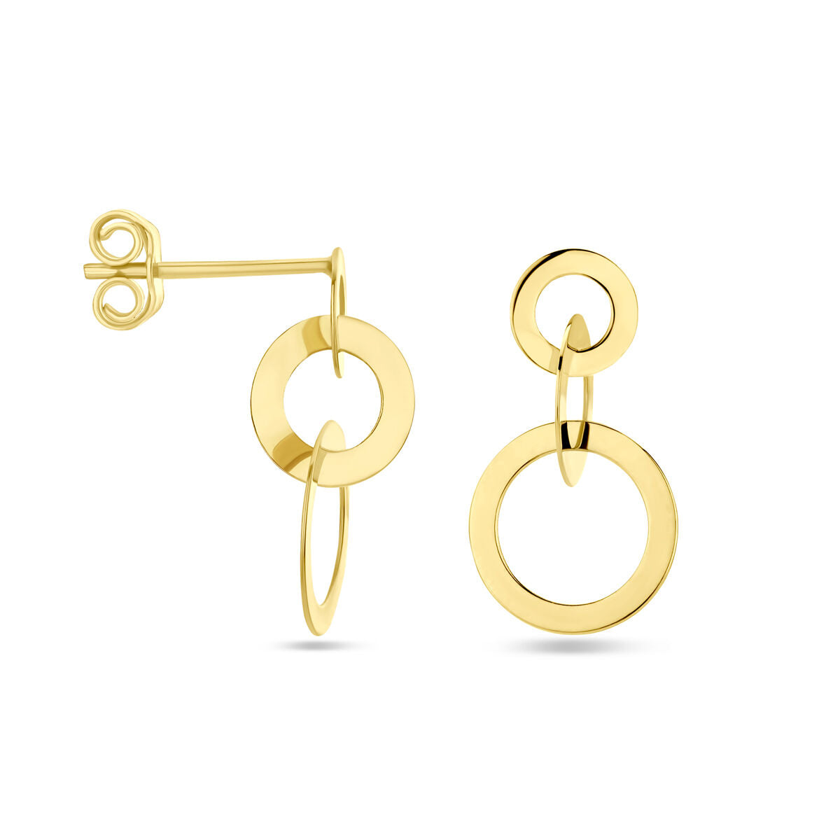 Orecchini pendenti cerchi 14K oro giallo