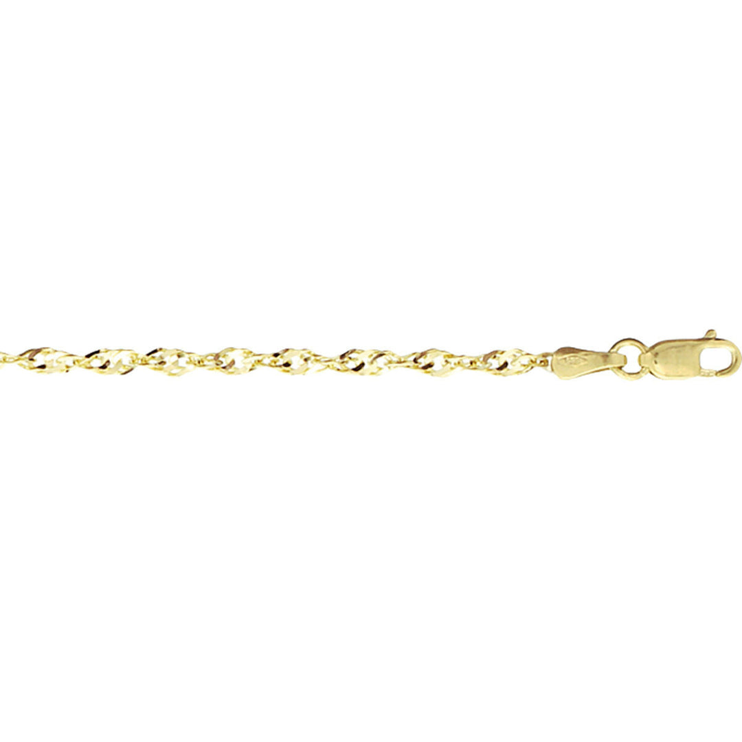 Bracciale in oro giallo 14K con maglia rolò di 2,3 mm.