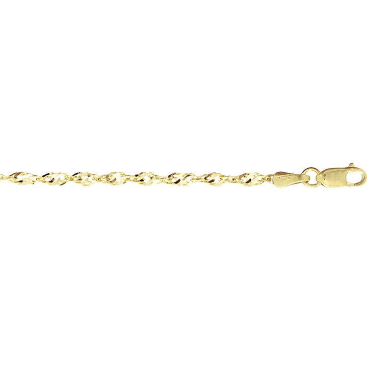 Bracciale in oro giallo 14K con maglia rolò di 2,3 mm.