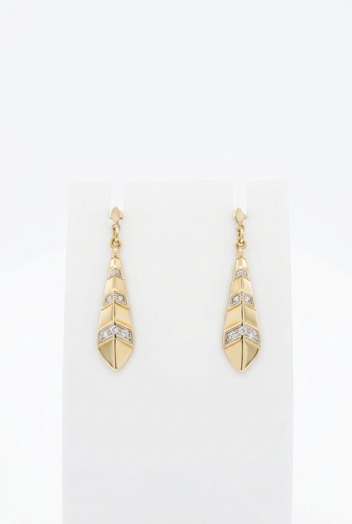 orecchini vintage in oro 14K cerchi onda 5.2gr