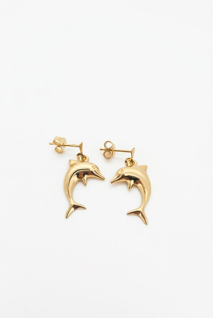 orecchini vintage in oro 14K cerchi onda 5.2gr