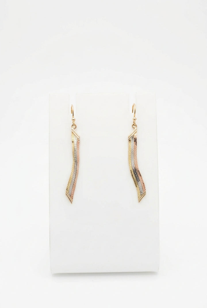 orecchini vintage in oro 14K cerchi onda 5.2gr
