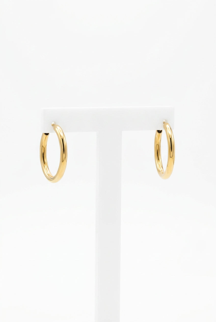 orecchini vintage in oro 14K cerchi onda 5.2gr