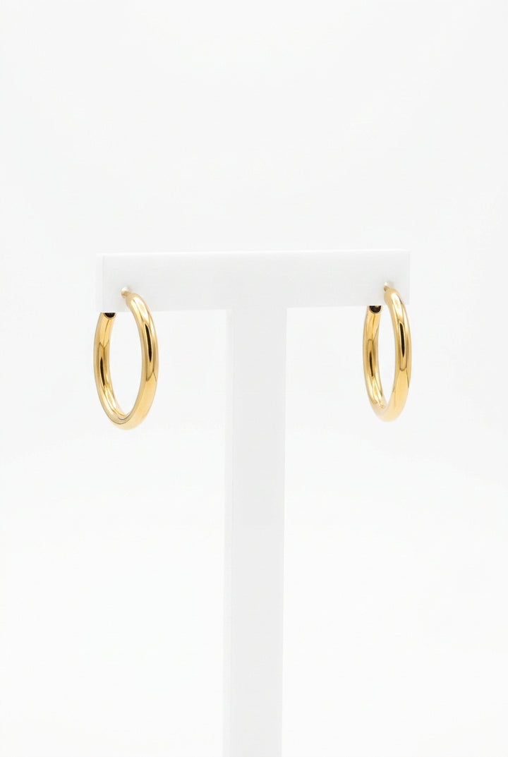 orecchini vintage in oro 14K cerchi onda 5.2gr