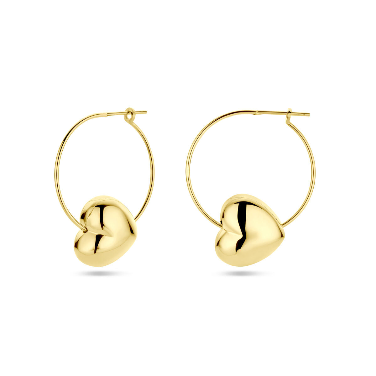 Cerchi cuore 1 micron argento placcato oro (giallo)