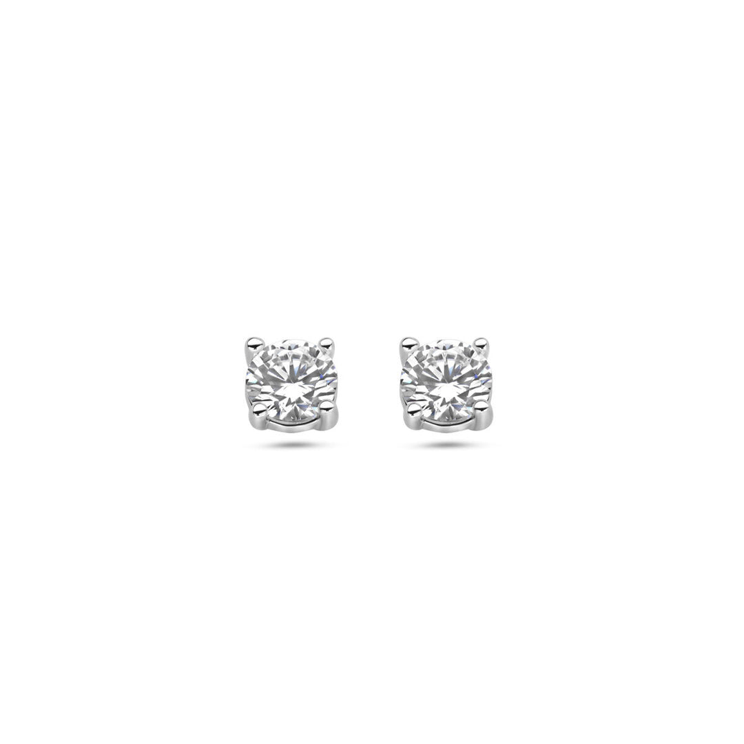 oorknoppen zirkonia zilver gerhodineerd