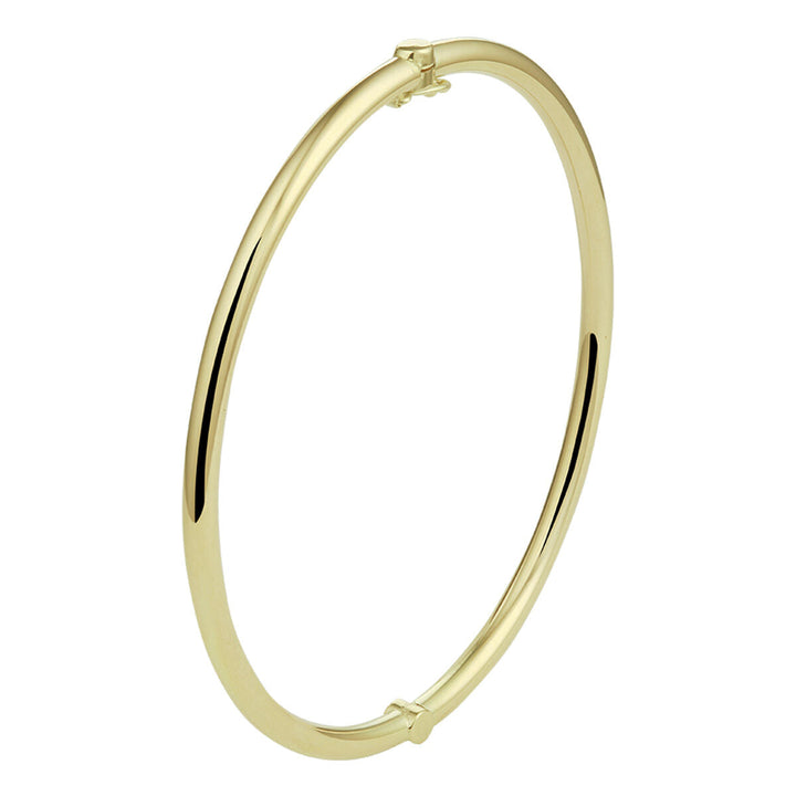 bangle scharnier massief ronde buis 3 mm Zilgold (geelgoud met zilverkern)