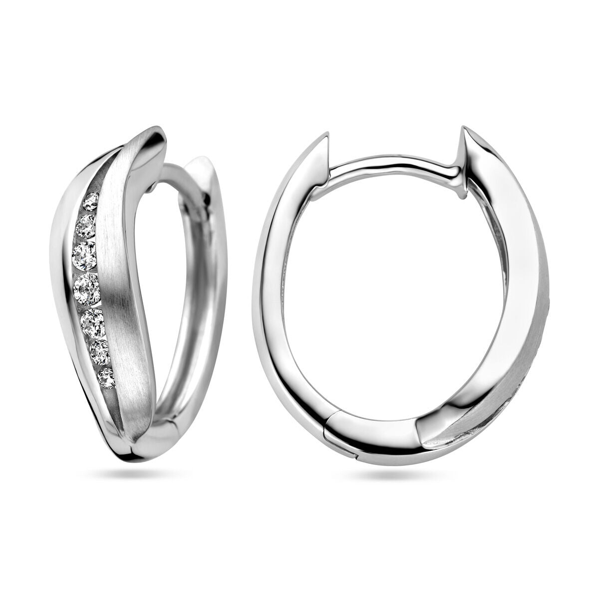 orecchini a cerchio zircone argento rodiato