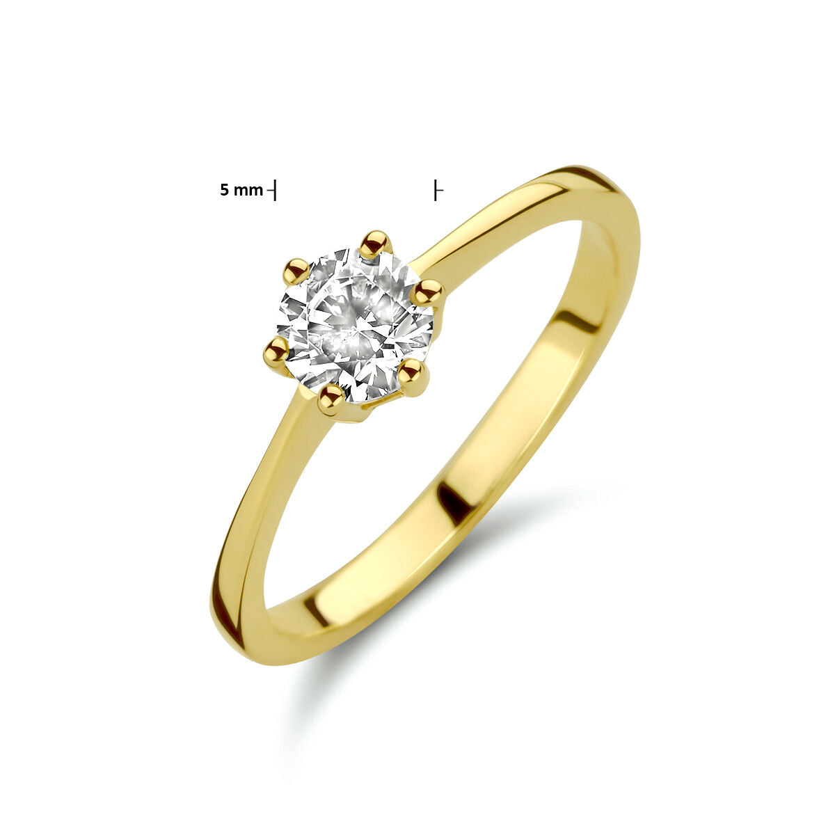 Anello zircone oro giallo 14K