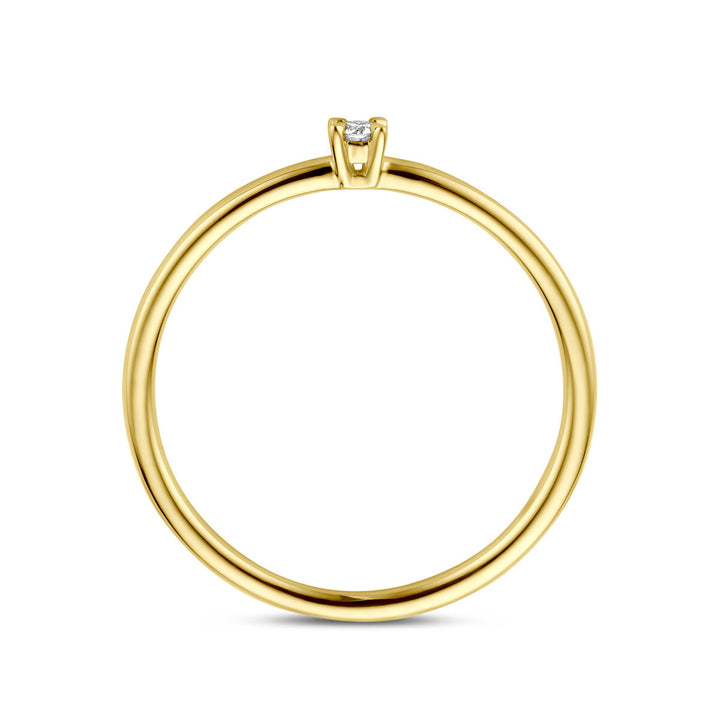 anello diamante 0.03ct h si 14K oro giallo