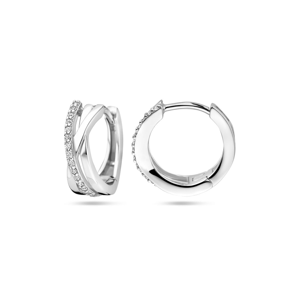 orecchini a cerchio 13 mm argento rodiato