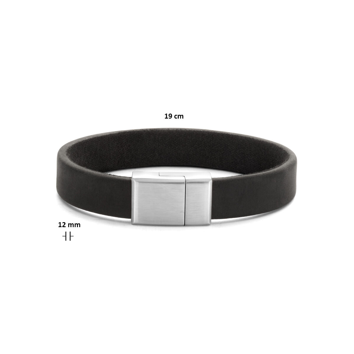bracciale pelle 12 mm acciaio