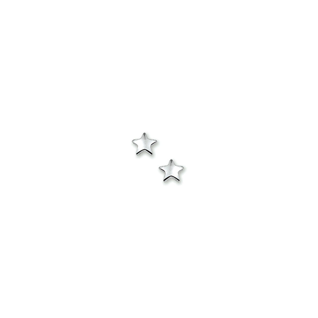 oorknoppen ster zilver gerhodineerd