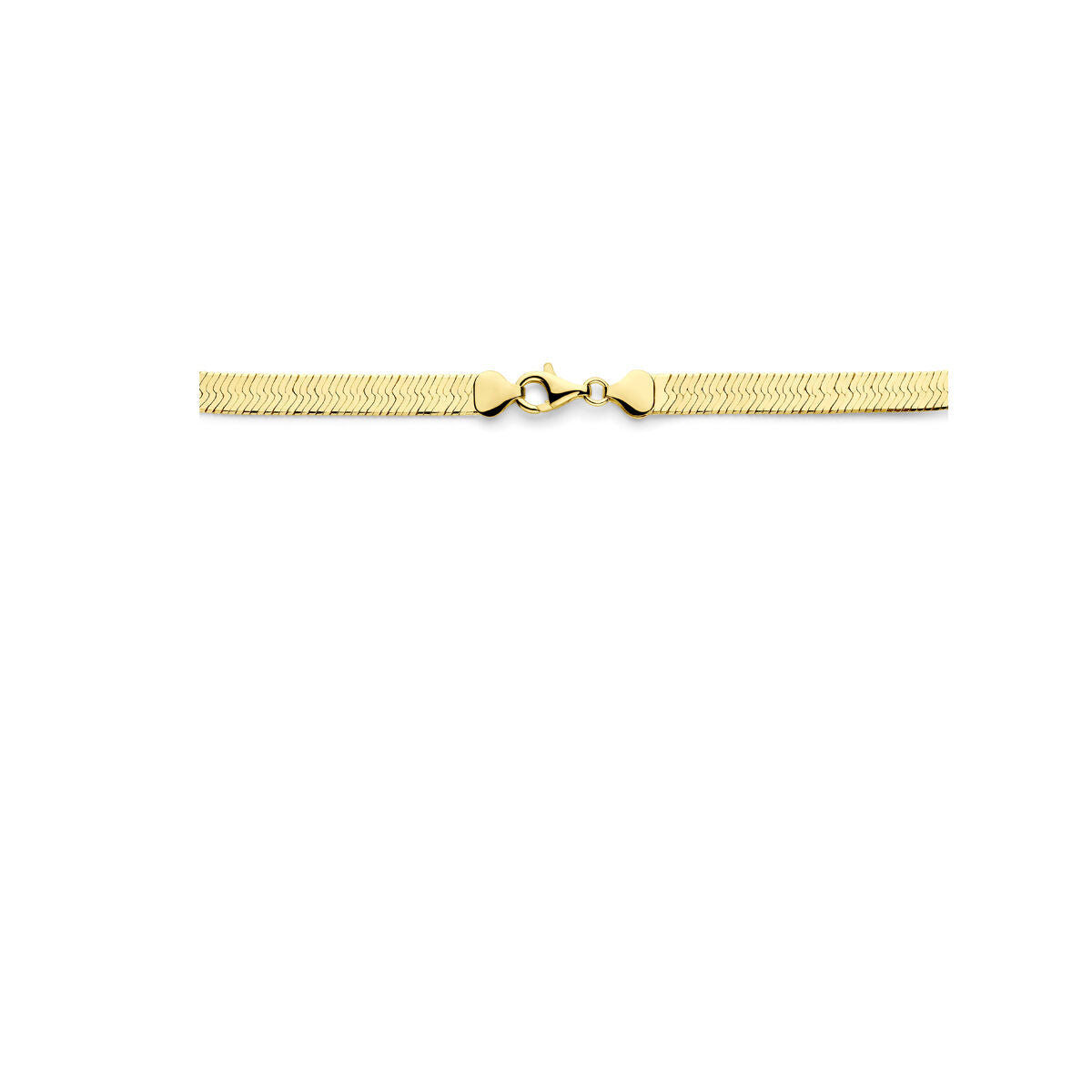 collana a serpente piatta 7 mm 43 cm 3 micron argento placcato (giallo)